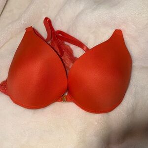 Elegant Coral Lace Women's Bra